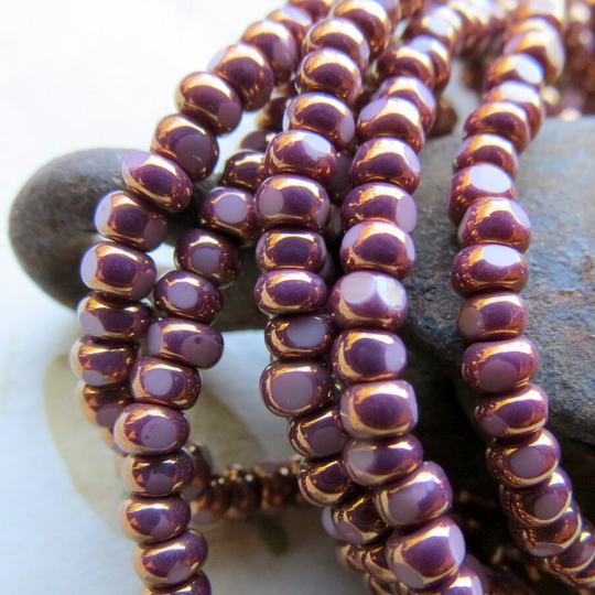 Bronzed Pink Littles . Czech Tri Cut Seed Beads Size 6/0 | 50 Beads Supplies For Jewelry Making