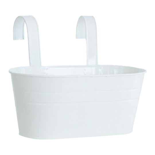 Hanging Planter Flower Pot Balcony Planters Metal Bucket Garden Hanging Planter for Railing Fence Balcony Garden Home Decoration,BR-Vie