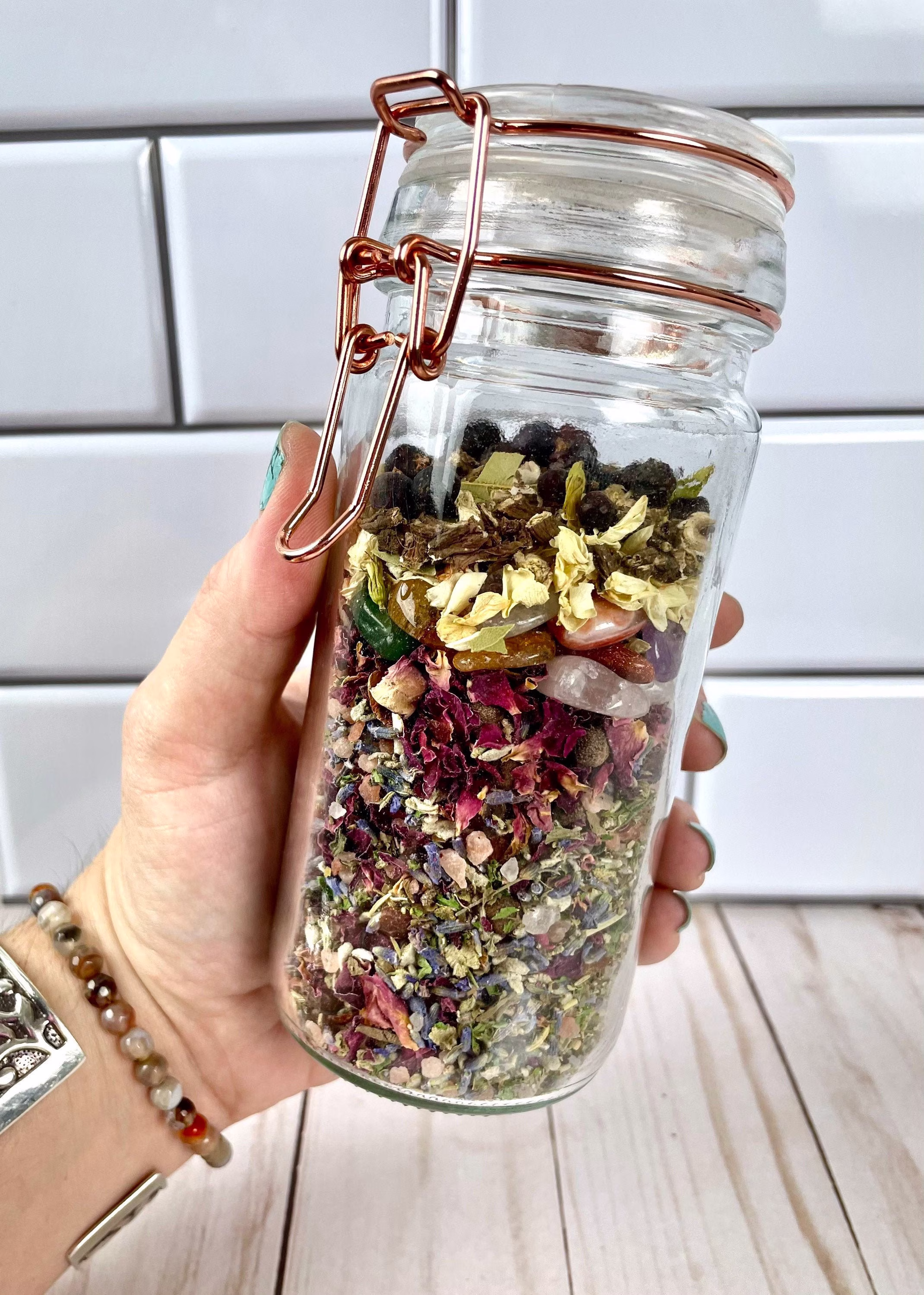 Happy Family Spell Jar| Room Happiness| Abundance| Purity| Protection| Gemstones| New Home Gift Idea| Moon Charged