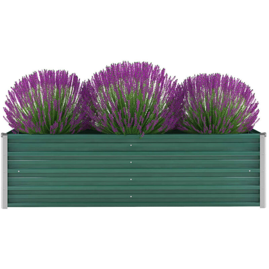Asupermall - Garden Planter Galvanised Steel 160x40x45 cm Green