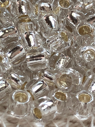 New Toho Round Seed Beads, 6/0, Silver - Lined Crystal, | Tr-06-21, Qty 20 Grams, 4mm Beads