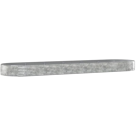 Garden Planter Powder-coated Steel 523x140x36 cm Silver Vidaxl Silver