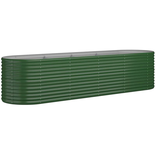 Garden Planter Powder-coated Steel 296x80x68 cm Green Vidaxl Green