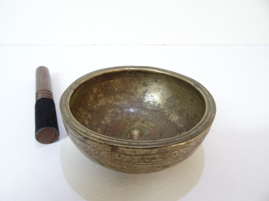 Rare Antique Thadobati Shiva Lingam Tibetan Singing Bowl Himalayan Sound Healing Therapy Note G#5