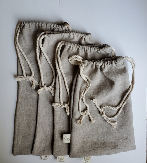 Linen Storage Bag | Rustic Bread Market Coffee Bean Holder Zero Waste Unpaper Sustainable Living