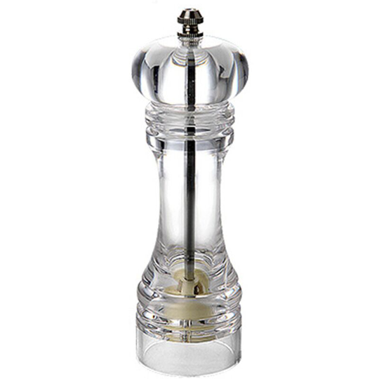 Pepper Mill and Salt Shaker Set of 2 Salt and Pepper Mill Shaker with Adjustable Coarseness-Clear 7 inch