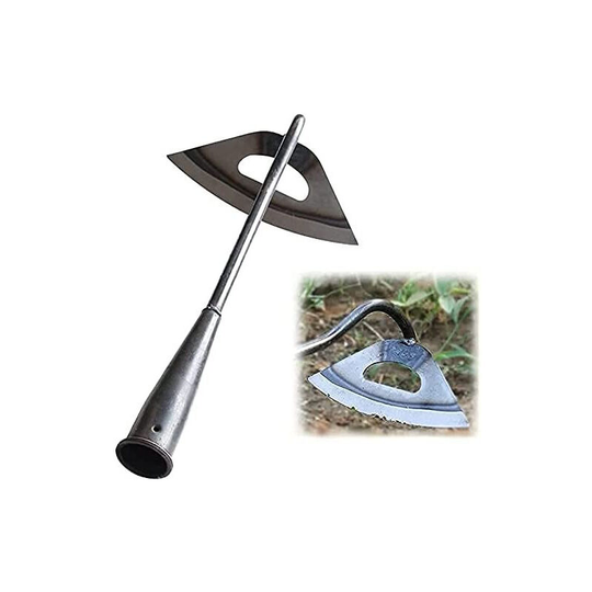 1PCS Hand Held All Steel Hollow Hoe, Garden Planting Hoe Portable Steel Loosening Soil Tool, Household Weeding Rake Garden Agriculture Tool