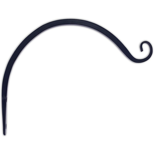 Hand Forged Curved Hook, 8 Inch, For Bird Feeders, Planters, Lanterns, Black