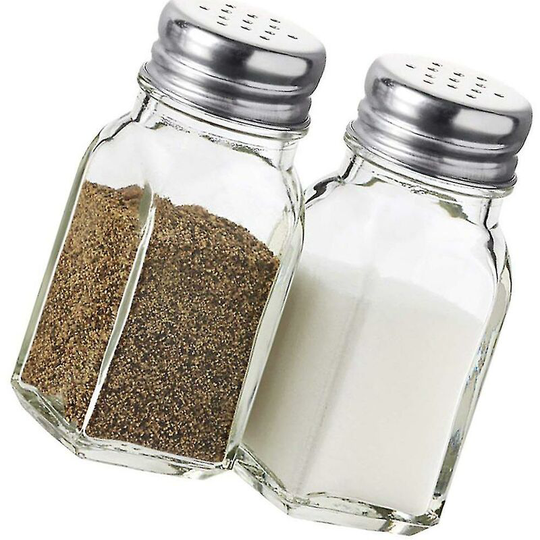 Perle Rare - 2pcs Glass Salt and Pepper Shakers, Kitchen Utensils, Grill Seasoning Bottles