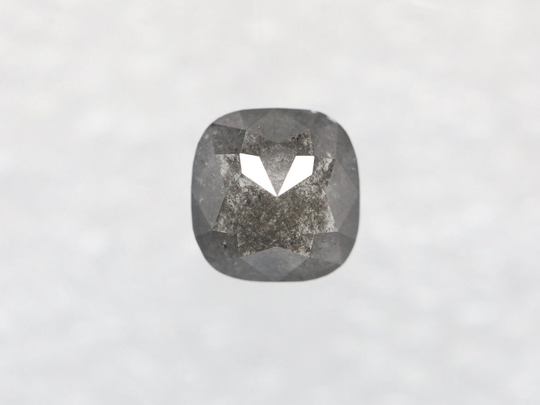 1.58 Ct. Natural Salt & Pepper Grey Cushion Diamond For Engagement Ring