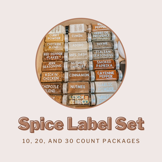 Spice Jar Label Set | Vinyl Decals For Spices Stickers Kitchen Organization Seasoning