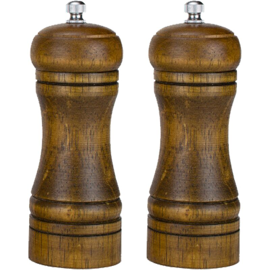 Salt and Pepper Grinders, Oak Wooden Salt and Pepper Mills Shakers Ceramic Rotor 2pcs retro color 5 inch