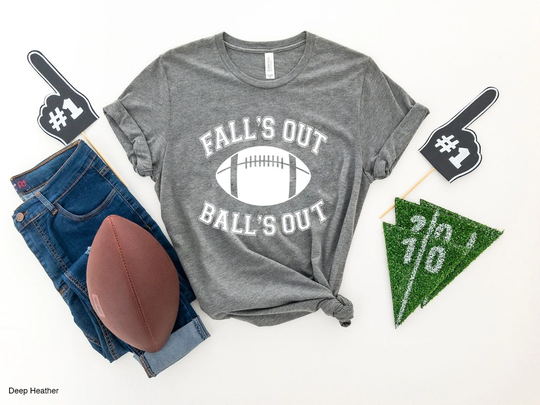 Fall's Out Ball's Shirt, Funny Football Game Day Season Tee, Graphic, Sports College, Aunt, Mom