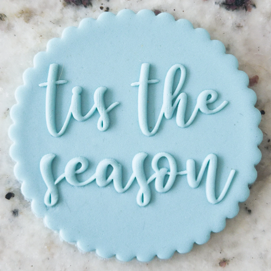 Tis The Season Popup Embosser Cookie Biscuit Stamp Fondant Cake Decorating Icing Cupcakes Stencil Christmas