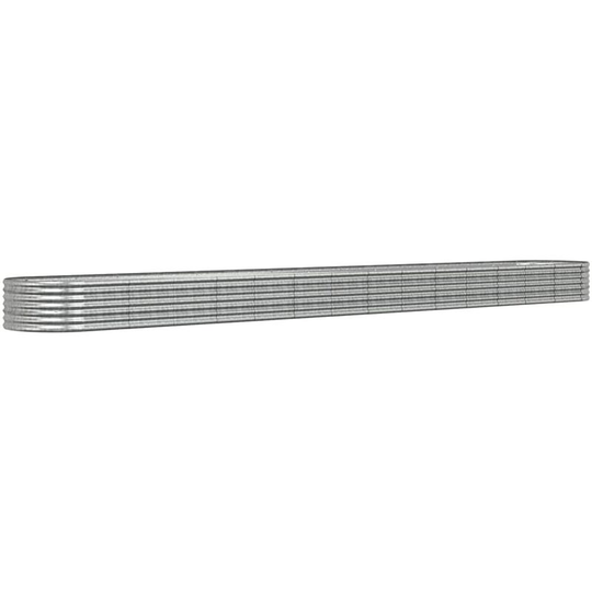 Garden Planter Powder-coated Steel 620x80x36 cm Silver Vidaxl Silver