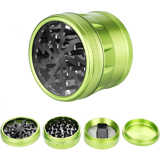Sun Flowergb - Spice Grinder 2.3 inch Herb Grinder, Herb Grinder Spice Grinder Zinc Alloy with 4 Pieces Pollen Mill Grinder Sieve for Dried Spices,