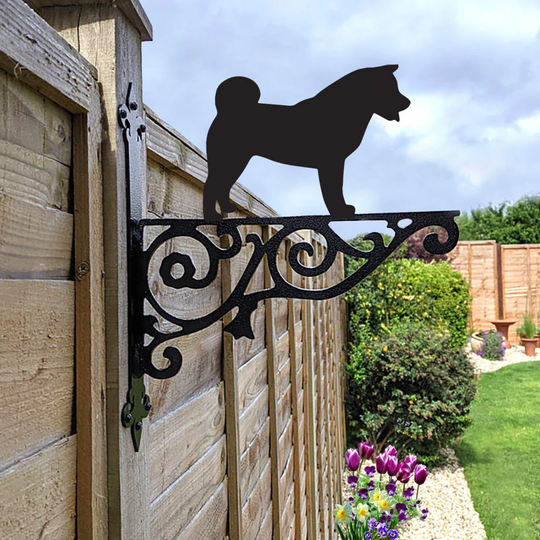 Akita Ornamental Hanging Bracket - Contemporary Basket Wall Mounted Decorative Garden Black