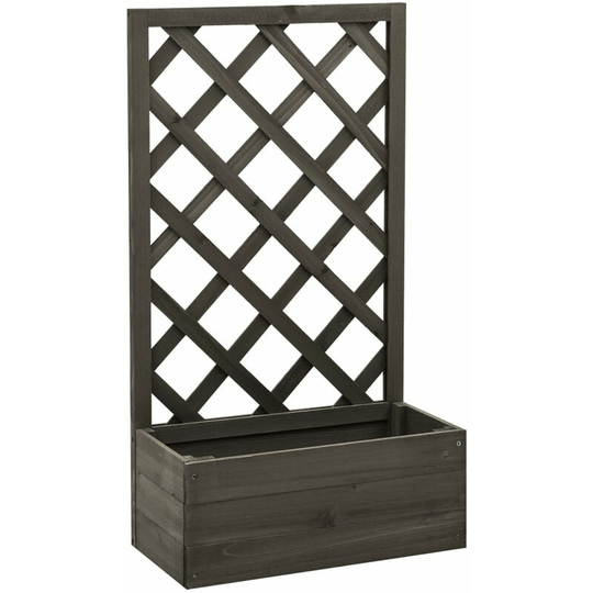 Garden Trellis Planter Grey 50x25x90 cm Solid Firwood