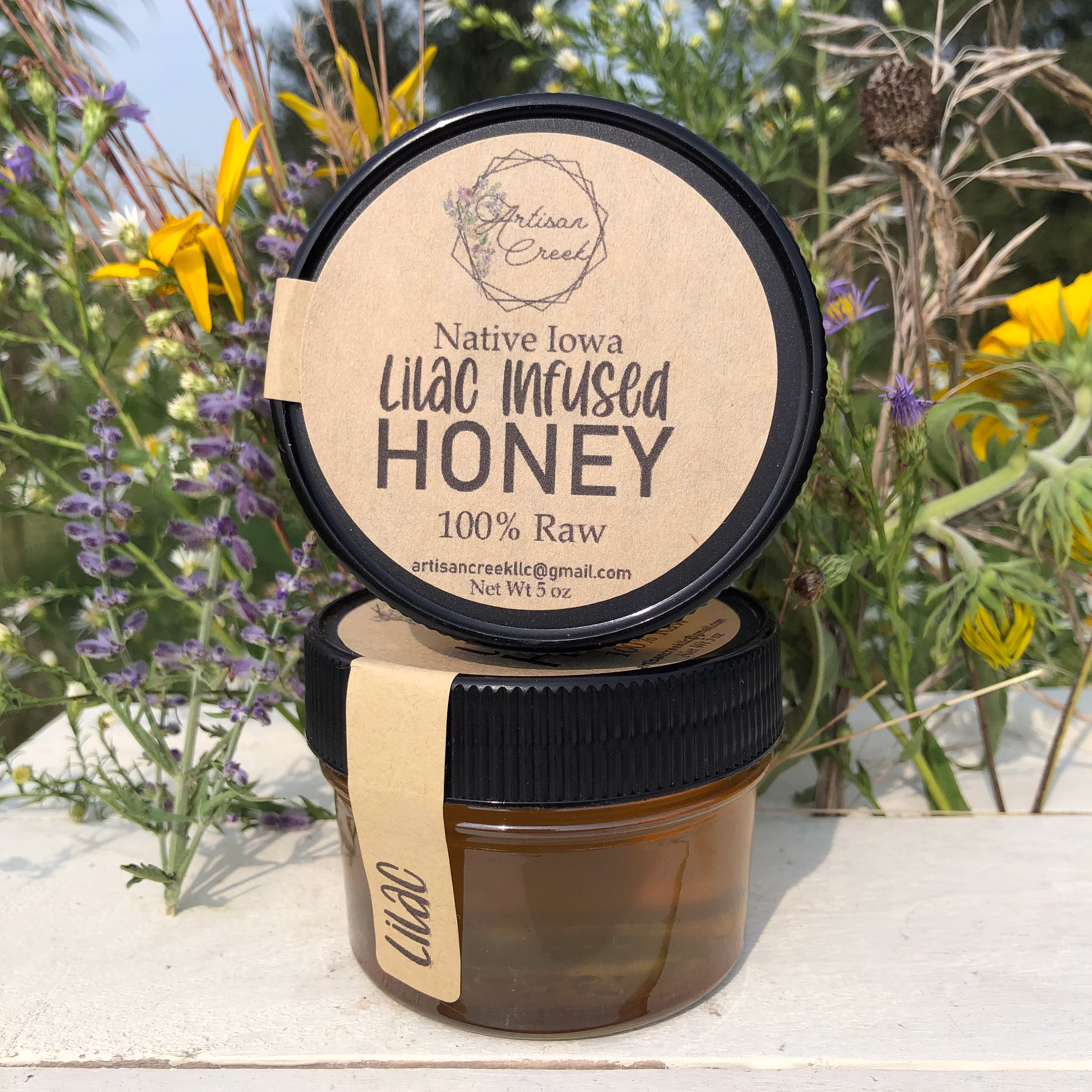 Lilac Flower Infused Raw Honey - All-Natural, Unfiltered, Small Batch Flavored With Flowers
