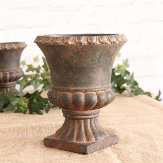French Vintage Style Urn Cement Flower Pot 24cm
