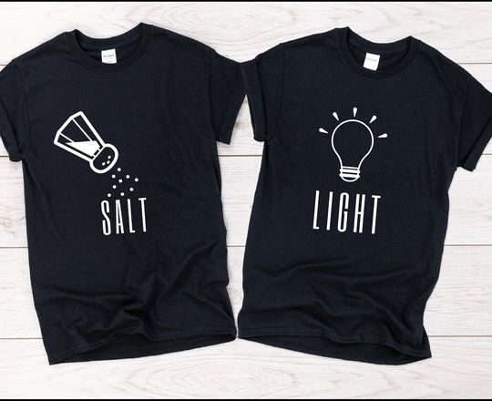 Salt & Light Couples Shirt/Salt Shirt/Husband Wife Shirt/Inspirational Shirt/Good Deeds Shirt/Jesus