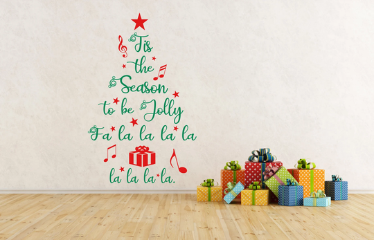 Christmas Word Tree "Tis The Season To Be Jolly