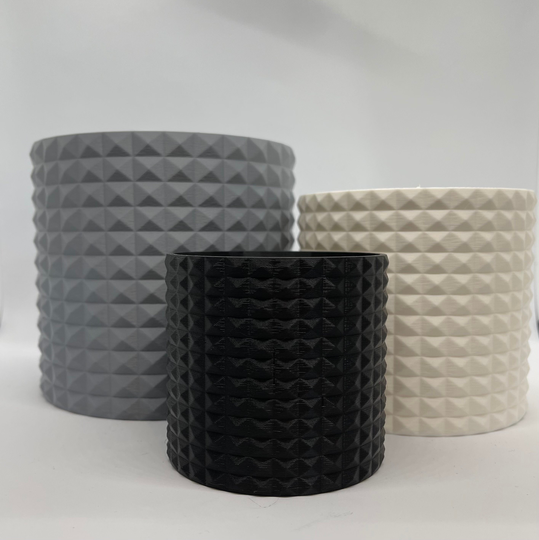 Matte Knurled Planter | Modern Minimalist Texture Simple