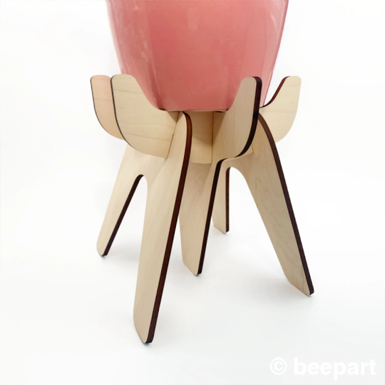 Wim Wooden Plant Stand, Sculptural Holder, Scandinavian Design, Maple, Indoor Riser, House Plant, Modern, Pedestal