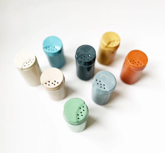 Saltshaker "Soltdöös' Handmade Of Porcelain, Coloured Spice Container To Refill Matching Our