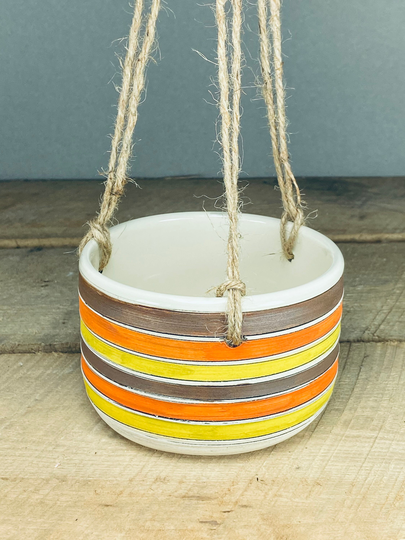 Brown, Orange, & Yellow Hanging Planter For 2