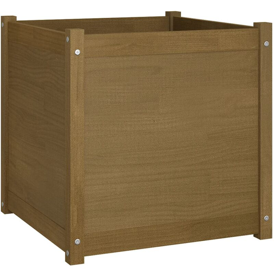 Garden Planter Honey Brown 60x60x60 cm Solid Pinewood Vidaxl Brown
