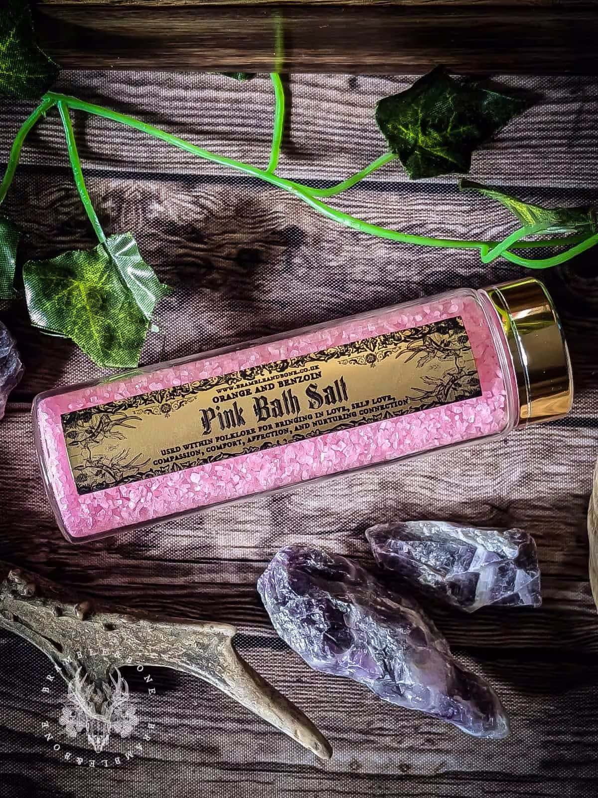 Pink Bath Salt- Orange & Styrax - Compassion & Connection | Witchcraft Conjure Magical Salts For Ritual, Spellwork Folk Magick