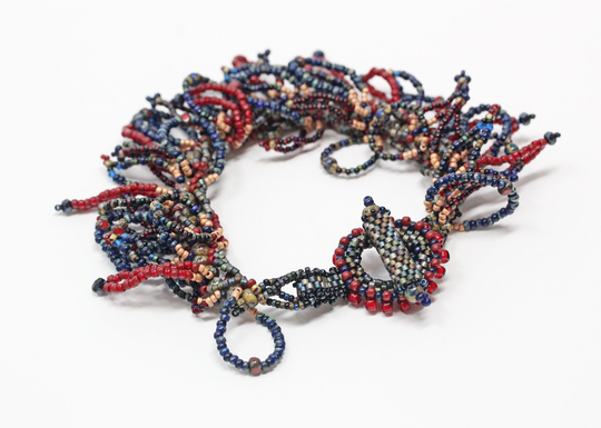 Hand Woven Seed Bead Bracelet Embellished