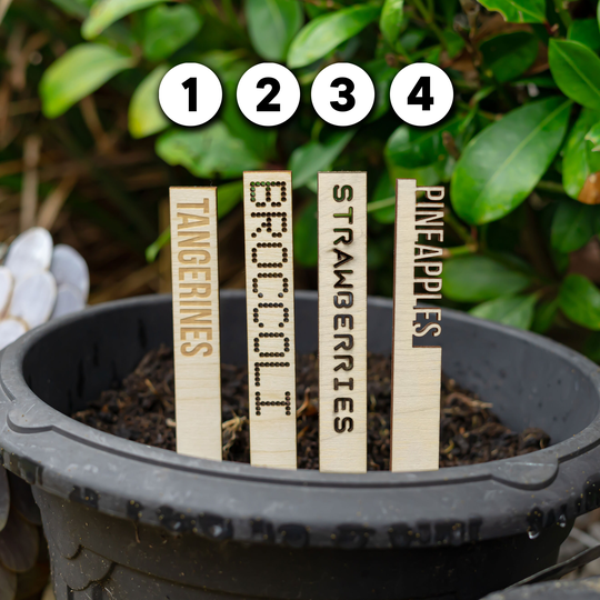 Garden Markers Stakes Vegetable Seed Herb Custom Tags Marker Sign Personalised Gift Gardening Plot Allotment Veggie Large Wooden Veg