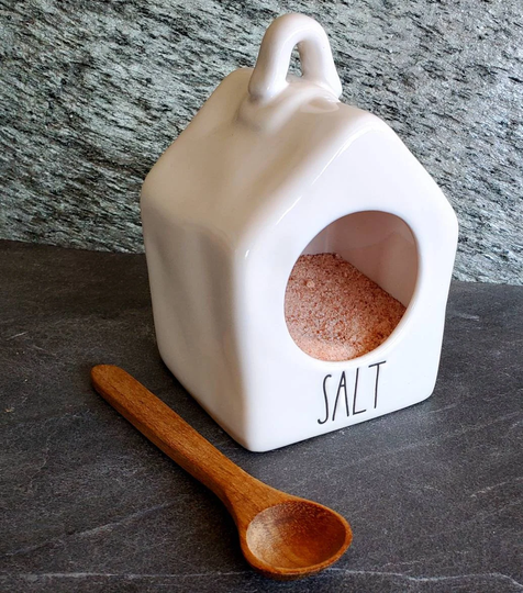 Rae Dunn Ceramic Salt Pig Cellar Free 8 Oz Himalayan Salt