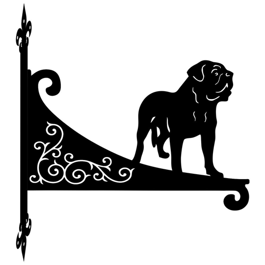 Dogue De Bordeaux Ornamental Scroll Hanging Bracket