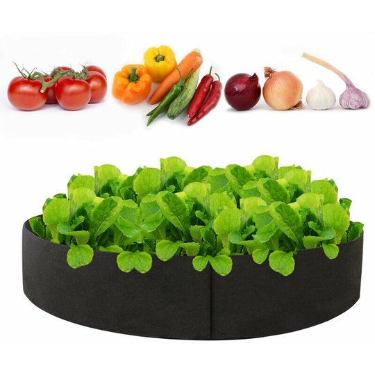 Planter Thickened Grow Bag Planter Bag Round Shape Non-woven Fabric Container Garden Plant Pots For Vegetables Flowers Herbs Fruits, Black, 90*30cm,