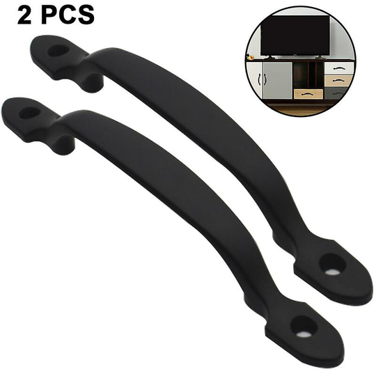 Sun Flowergb - 2pcs 158mm Pulls Metal Door Handle Kitchen Cabinet Furniture Wardrobe Medicine Handle In The Door Hardware Black