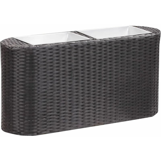Vidaxl - Garden Raised Bed 80x25x40 cm Poly Rattan Black Black