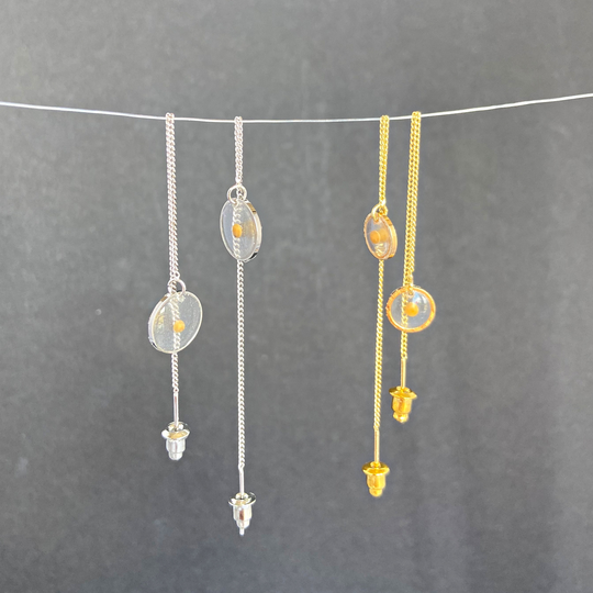 Mustard Seed in Resin Chain Earrings Christian Faith Confirmation Gift Jewelry Seed Bible Verse Jesus