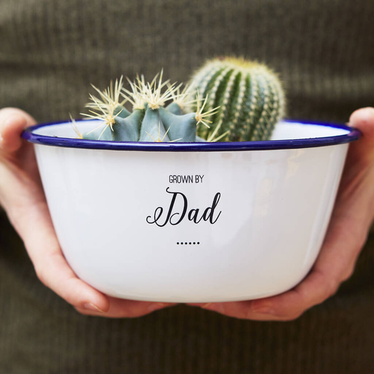 Engraved Personalised Enamel Planter