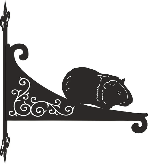 Guinea Pig Ornamental Scroll Hanging Bracket