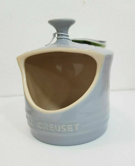 Le Creuset Mist Grey Stoneware Salt Pig 15x12cm New