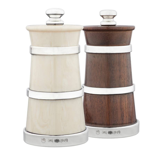 Rosewood & Ivorine Pepper & Salt Mills