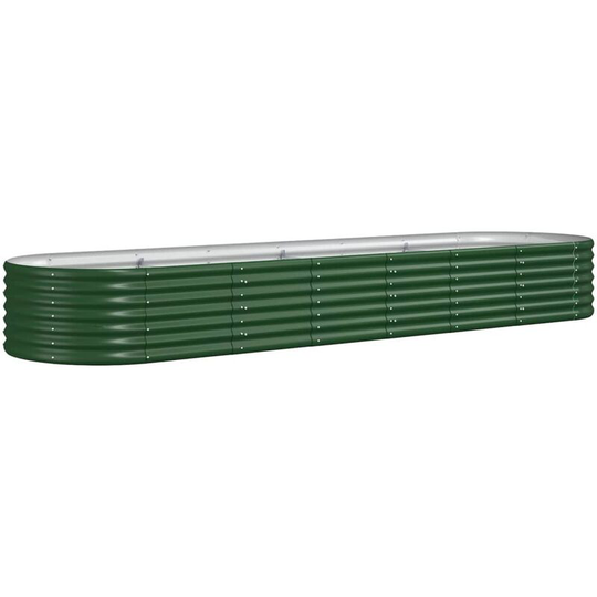 Garden Planter Powder-coated Steel 296x80x36 cm Green Vidaxl Green