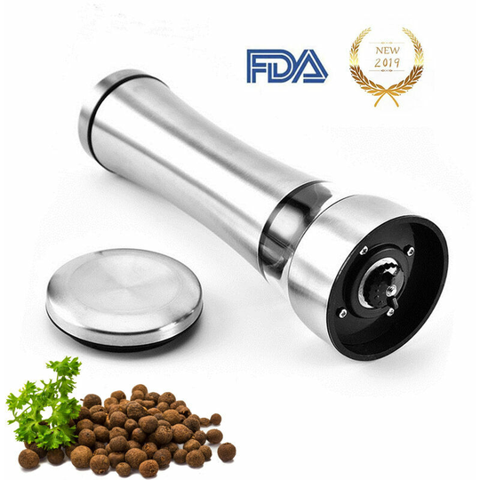 Stainless Steel Pepper Grinder Herb Grinder Spice Grinder Manual Seasoning Chopper Silver