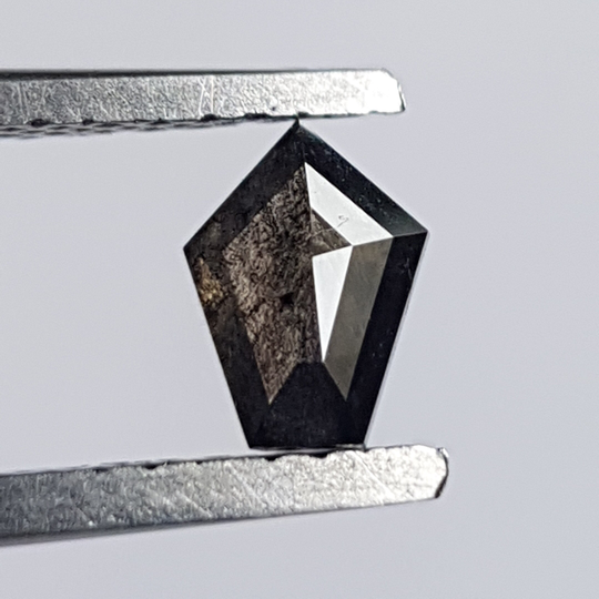6.1mm/0.61Ctw Clear Black Salt & Pepper Fancy Shield Shaped Rose Cut Loose Diamond, Faceted Diamond For Ring, Dds739/26