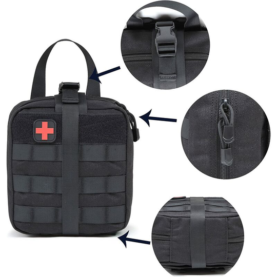 Emt Molle First Aid Bag, Tactical Medicine Pouch First Aid Kit for Hiking Camping Airsoft(excluding medical equipment)