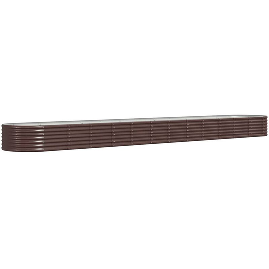 Garden Planter Powder-coated Steel 512x80x36 cm Brown Vidaxl Brown