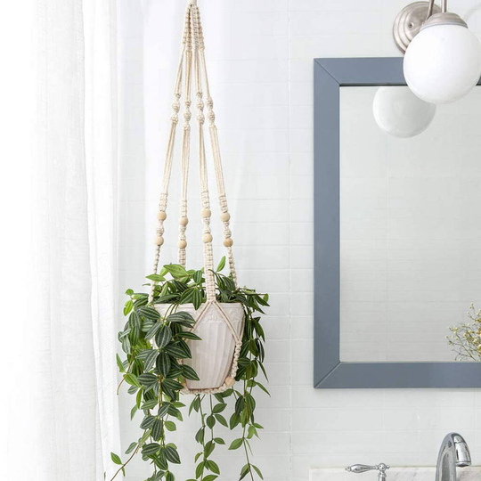 Macrame Plant Hangers With Wood Beads